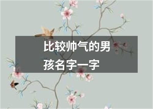 比较帅气的男孩名字一字