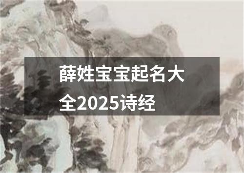 薛姓宝宝起名大全2025诗经