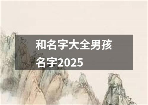 和名字大全男孩名字2025