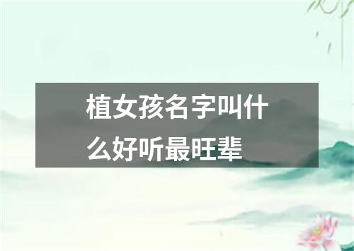 植女孩名字叫什么好听最旺辈