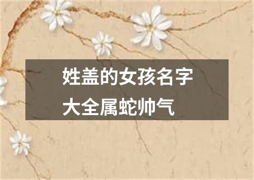 姓盖的女孩名字大全属蛇帅气