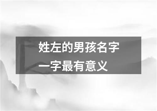 姓左的男孩名字一字最有意义