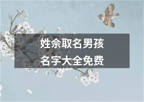姓佘取名男孩名字大全免费