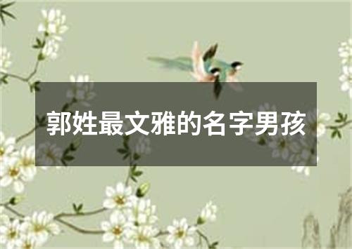 郭姓最文雅的名字男孩