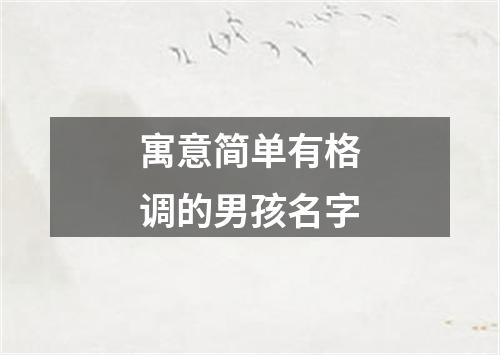寓意简单有格调的男孩名字