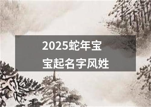 2025蛇年宝宝起名字风姓