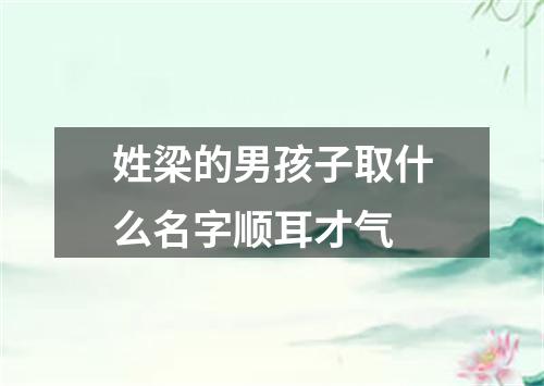 姓梁的男孩子取什么名字顺耳才气