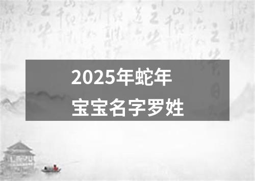 2025年蛇年宝宝名字罗姓