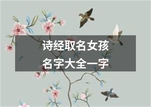 诗经取名女孩名字大全一字