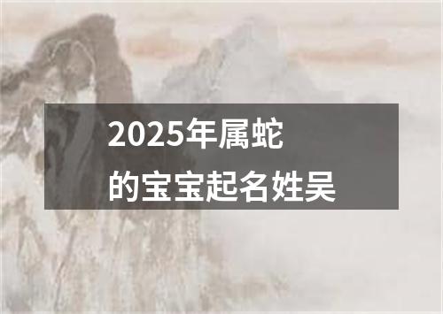2025年属蛇的宝宝起名姓吴