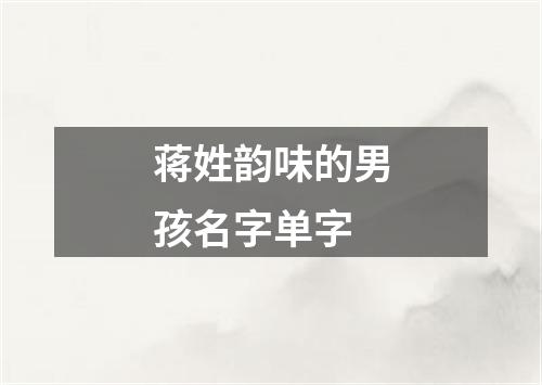 蒋姓韵味的男孩名字单字