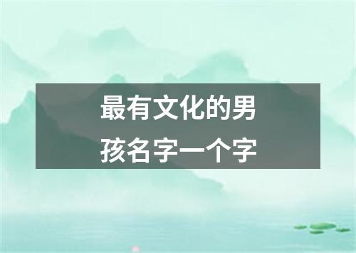 最有文化的男孩名字一个字