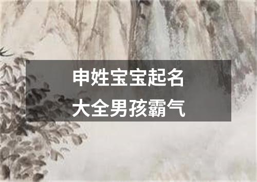 申姓宝宝起名大全男孩霸气
