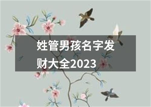 姓管男孩名字发财大全2023