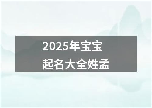 2025年宝宝起名大全姓孟