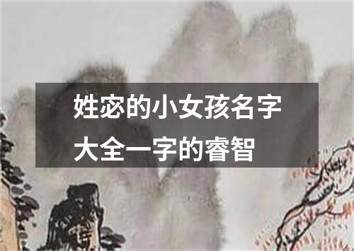 姓宓的小女孩名字大全一字的睿智