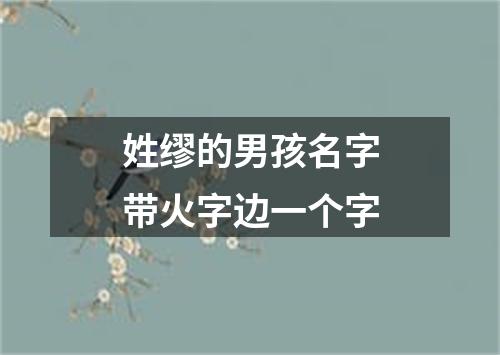 姓缪的男孩名字带火字边一个字