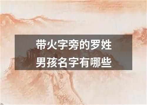 带火字旁的罗姓男孩名字有哪些