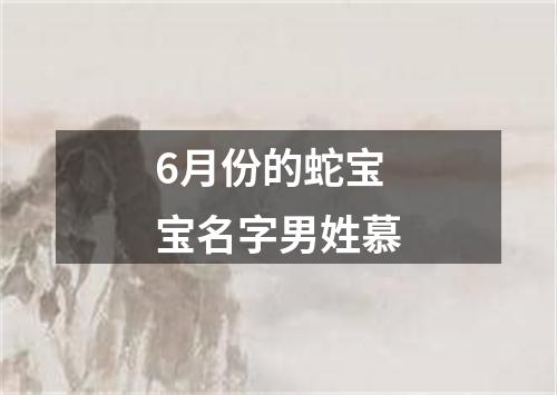 6月份的蛇宝宝名字男姓慕