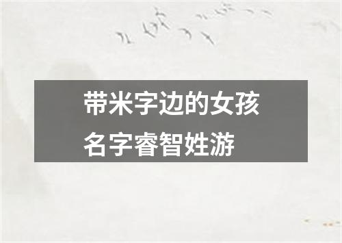 带米字边的女孩名字睿智姓游