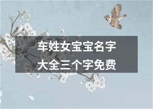 车姓女宝宝名字大全三个字免费