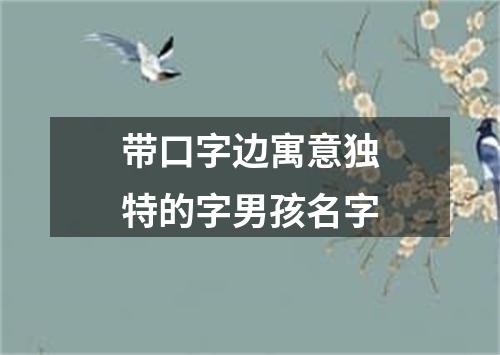 带口字边寓意独特的字男孩名字