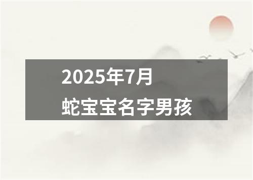 2025年7月蛇宝宝名字男孩