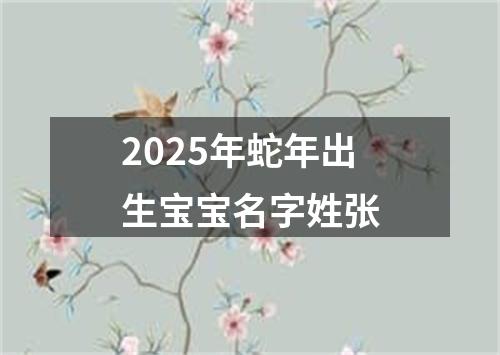 2025年蛇年出生宝宝名字姓张