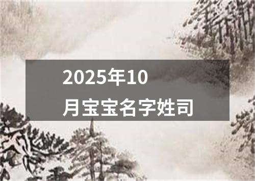 2025年10月宝宝名字姓司