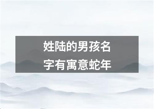 姓陆的男孩名字有寓意蛇年