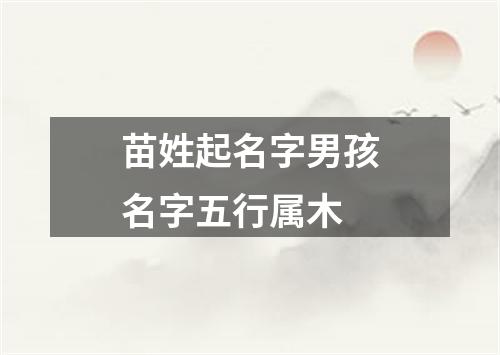 苗姓起名字男孩名字五行属木