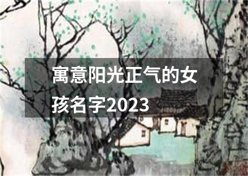 寓意阳光正气的女孩名字2023