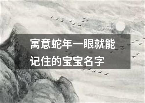 寓意蛇年一眼就能记住的宝宝名字