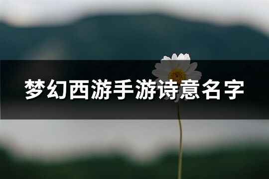 梦幻西游手游诗意名字(优选176个)