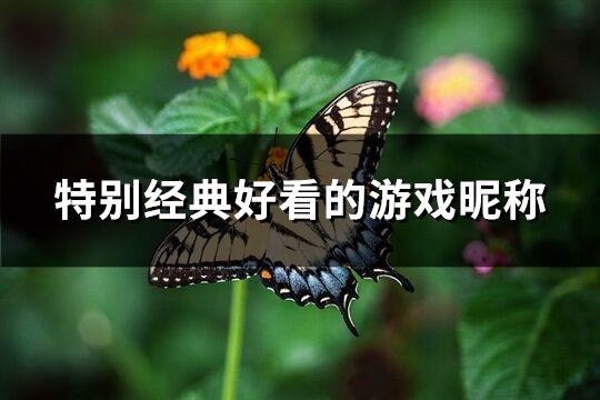 特别经典好看的游戏昵称(共546个)