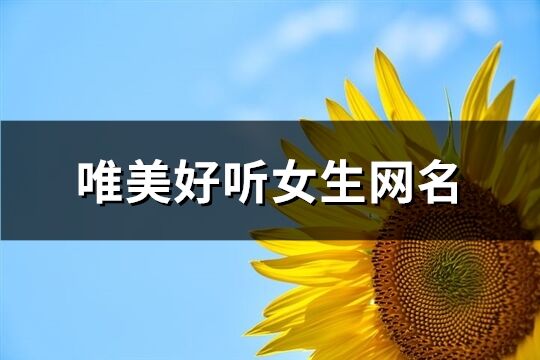 唯美好听女生网名(优选872个) 唯美好听女生网名(优选872个)