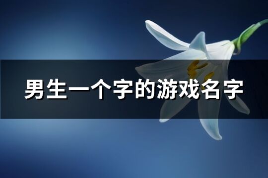 男生一个字的游戏名字(优选270个) 男生一个字的游戏名字(优选270个)