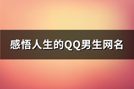 感悟人生的QQ男生网名(精选298个) 感悟人生的QQ男生网名(精选298个)