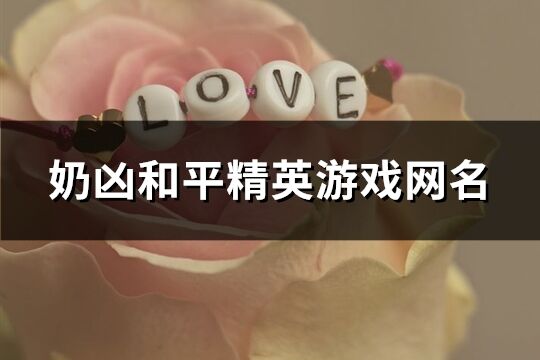 奶凶和平精英游戏网名(精选165个)