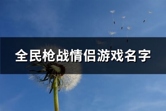 全民枪战情侣游戏名字(优选69个) 全民枪战情侣游戏名字(优选69个)