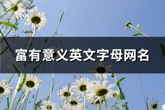 富有意义英文字母网名(精选114个) 富有意义英文字母网名(精选114个)