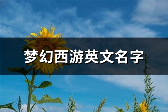 梦幻西游英文名字(优选60个) 梦幻西游英文名字(优选60个)