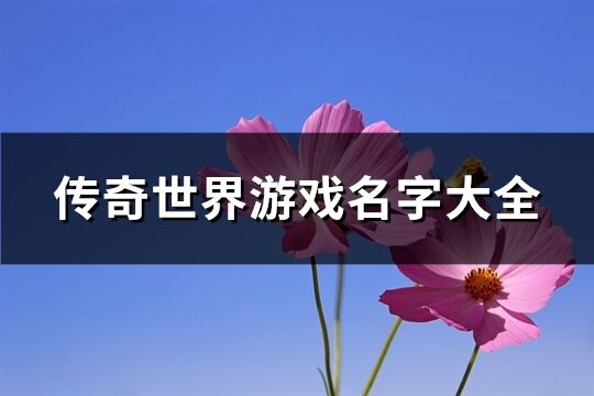 传奇世界游戏名字大全(共62个)