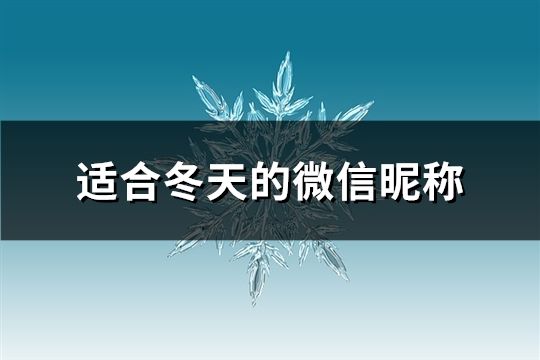 适合冬天的微信昵称(39个) 适合冬天的微信昵称(39个)