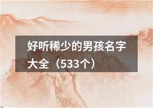好听稀少的男孩名字大全（533个）