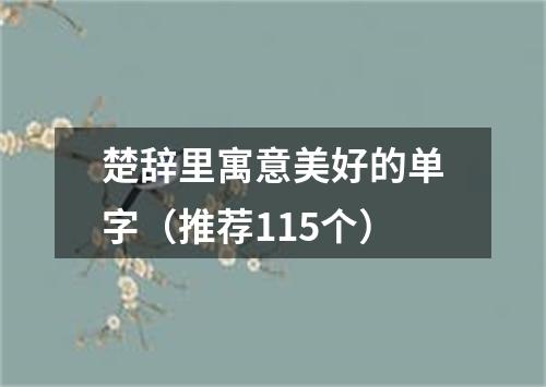 楚辞里寓意美好的单字（推荐115个）