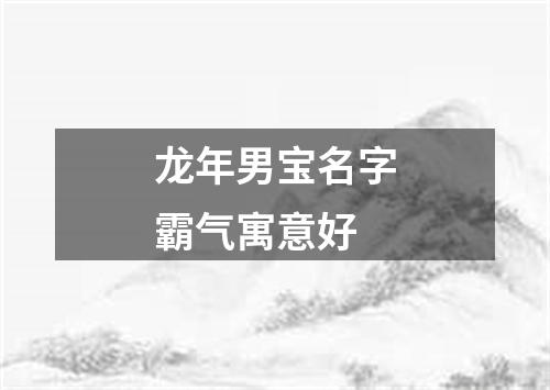 龙年男宝名字霸气寓意好