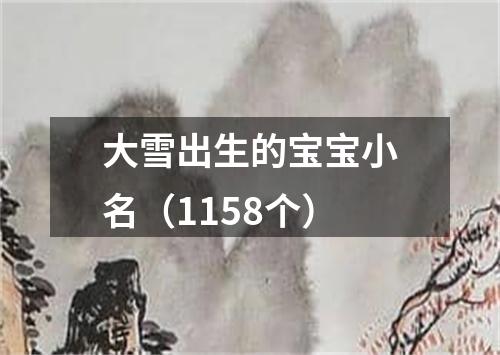 大雪出生的宝宝小名（1158个）