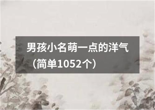 男孩小名萌一点的洋气（简单1052个）