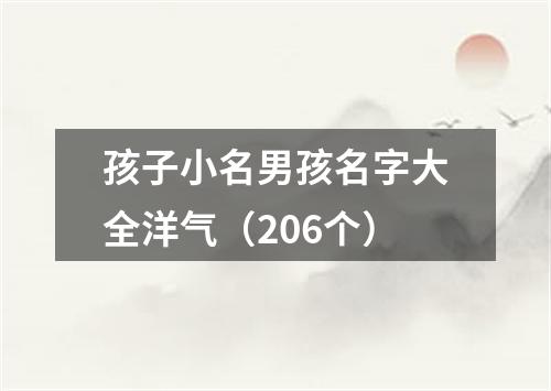 孩子小名男孩名字大全洋气（206个）